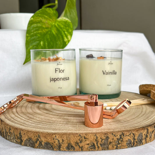 Pack Velas Soja 250 g con Kit – Flor Japonesa & Vainilla