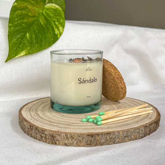 Vela Esencial Sándalo – Tierra y Conexión