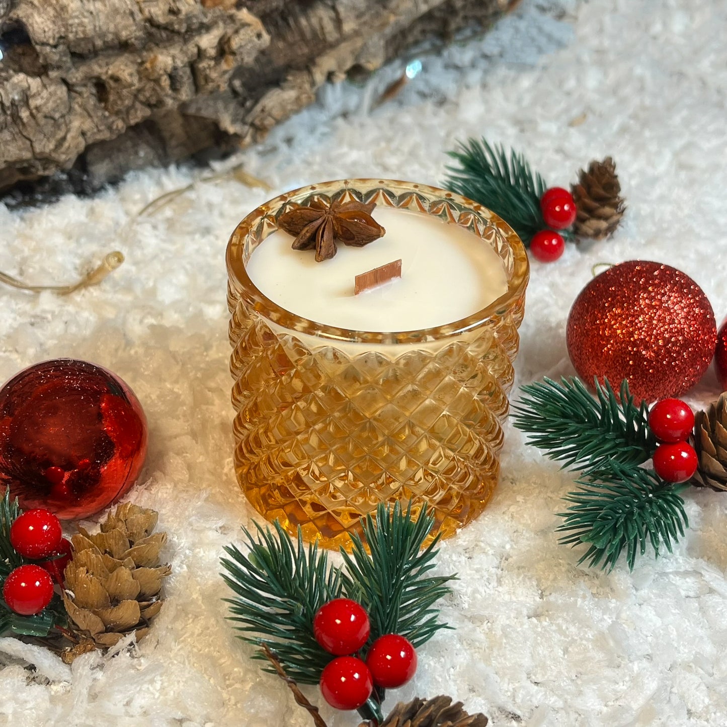 Vela Madera Especiada – Edición Ámbar