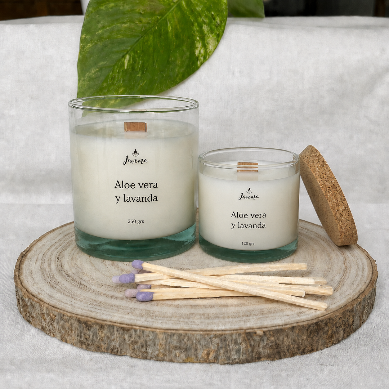 Vela Aloe Vera y Lavanda 250 g con Cerillas