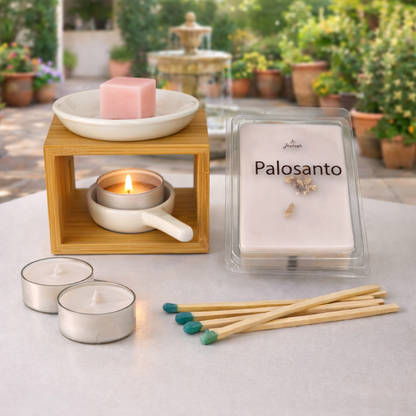 Pack Quemador Mediano Bambú + Wax Melts