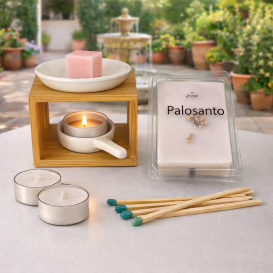 Pack Quemador Mediano Bambú + Wax Melts