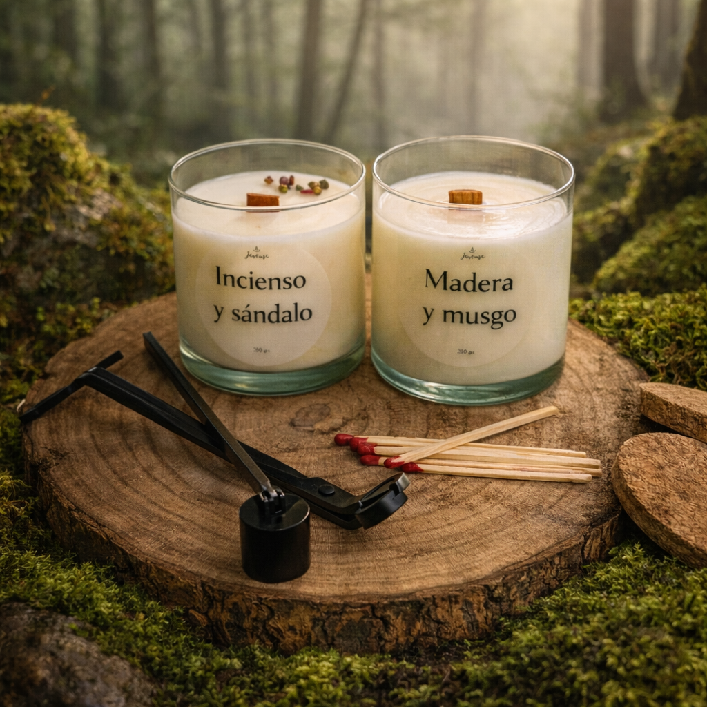 Pack Velas Incienso y Sándalo & Musgo y Madera
