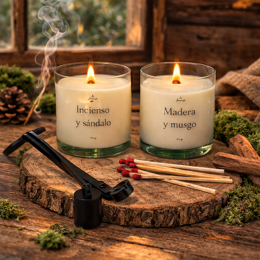 Pack Velas Incienso y Sándalo & Musgo y Madera
