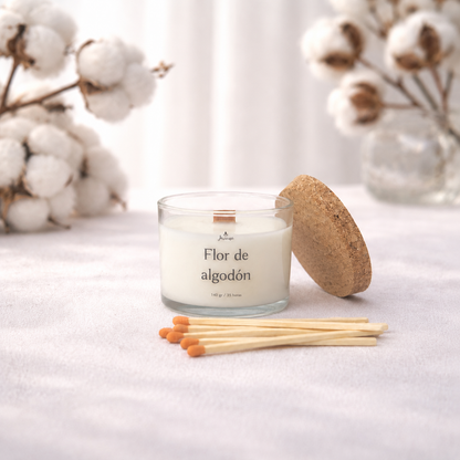 Vela Flor de Algodón 250 g con Cerillas