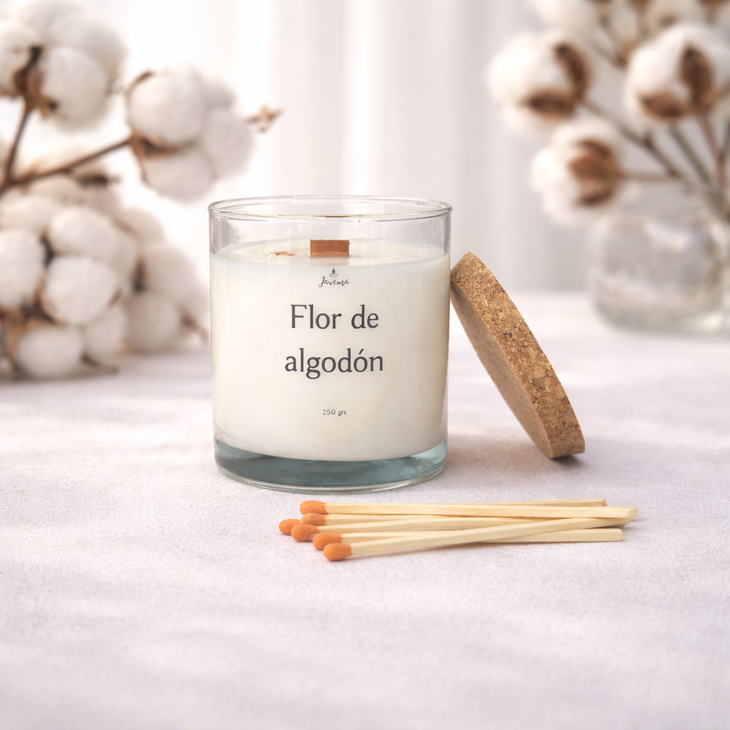 Vela Flor de Algodón 250 g con Cerillas