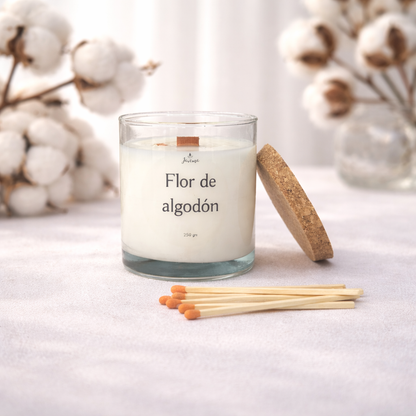 Vela Flor de Algodón 250 g con Cerillas