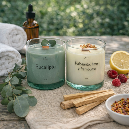 Pack Velas Eucalipto & Palo Santo, Limón y Frambuesa