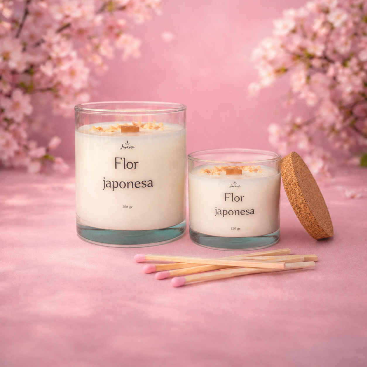 Vela Flor Japonesa 250 g con Cerillas