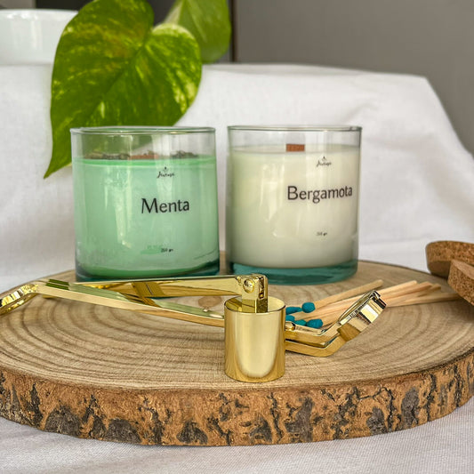 Pack Velas Soja 250 g con Kit – Menta & Bergamota