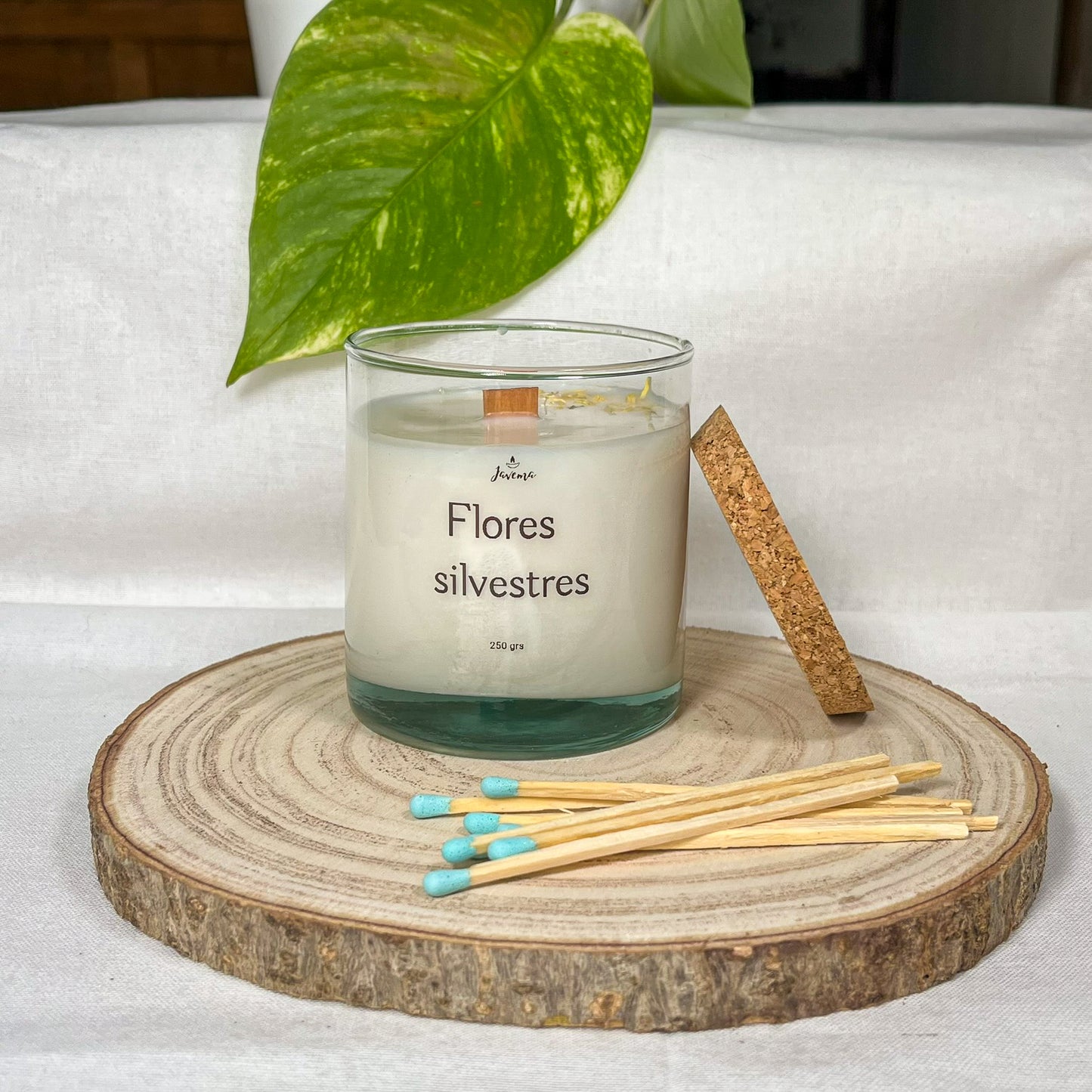 Vela Flores Silvestres con Cerillas