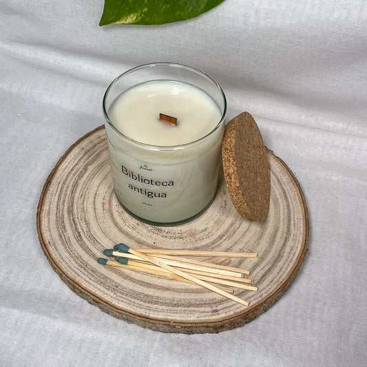 Vela Biblioteca Antigua 250 g con Cerillas – Soja Natural
