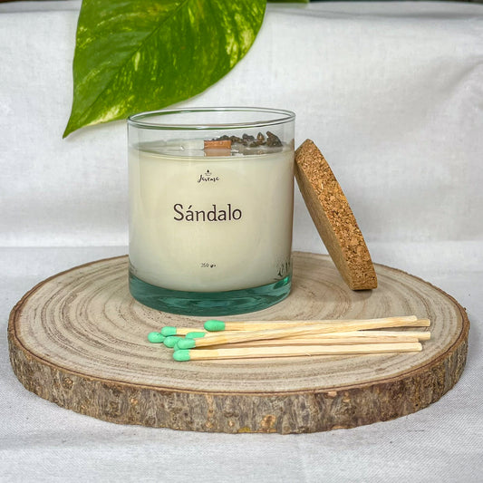 Vela Esencial Sándalo – Tierra y Conexión