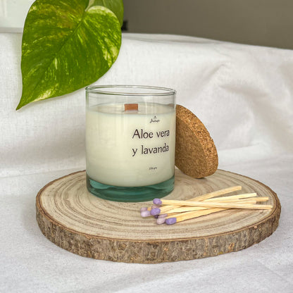 Vela Aloe Vera y Lavanda 250 g con Cerillas