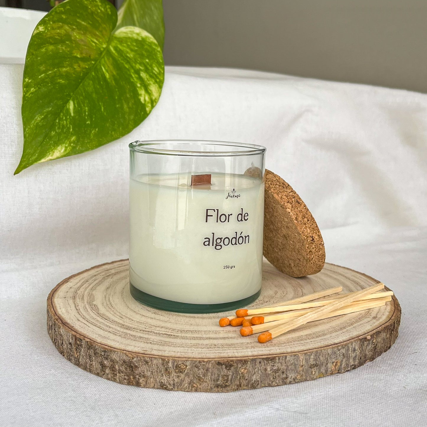 Vela Flor de Algodón 250 g con Cerillas