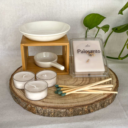 Pack Quemador Mediano Bambú + Wax Melts