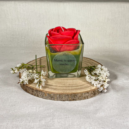 Rosa en vaso
