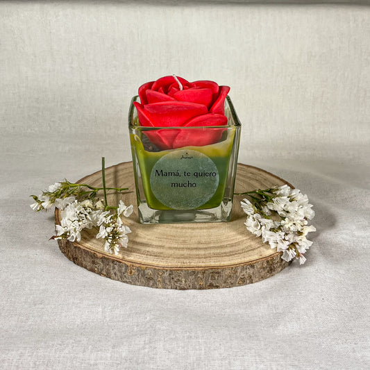 Rosa en vaso