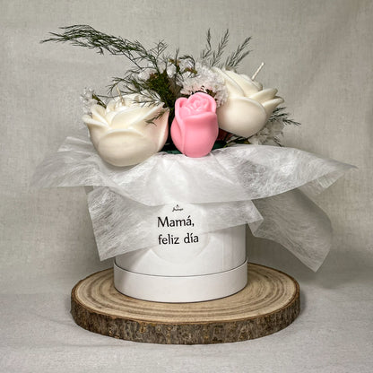 Bouquet blanco y rosa