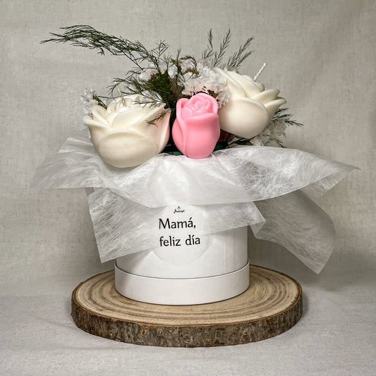 Bouquet blanco y rosa