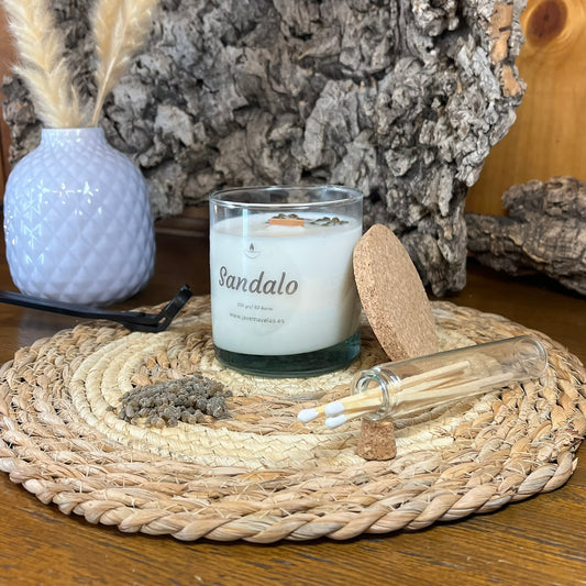 Vela Esencial Sándalo – Tierra y Conexión