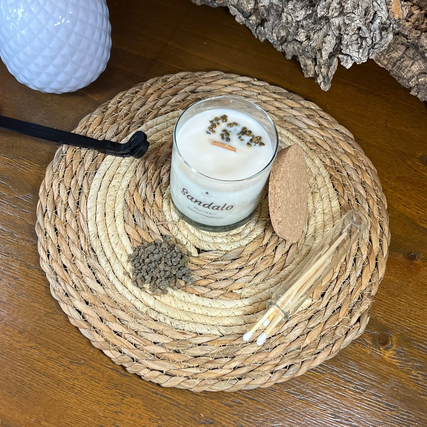 Vela Esencial Sándalo – Tierra y Conexión