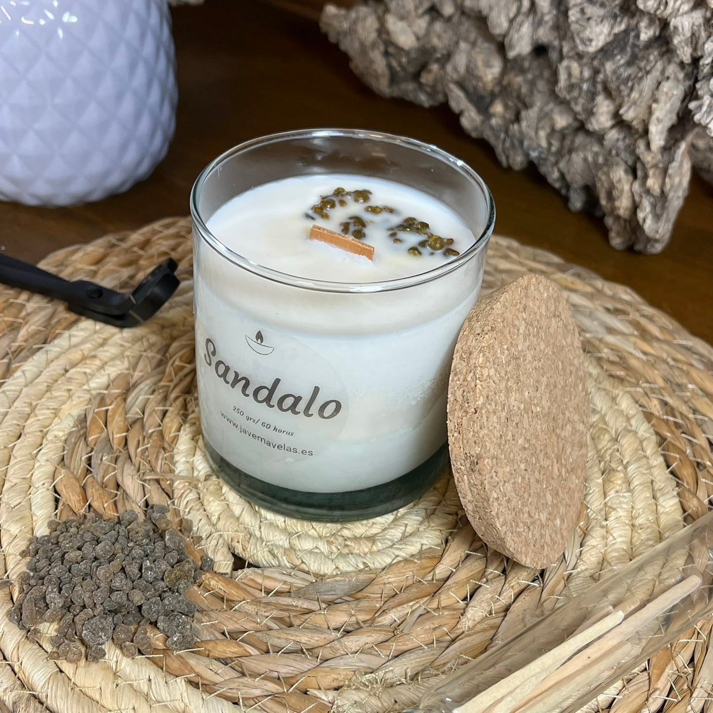Vela Esencial Sándalo – Tierra y Conexión