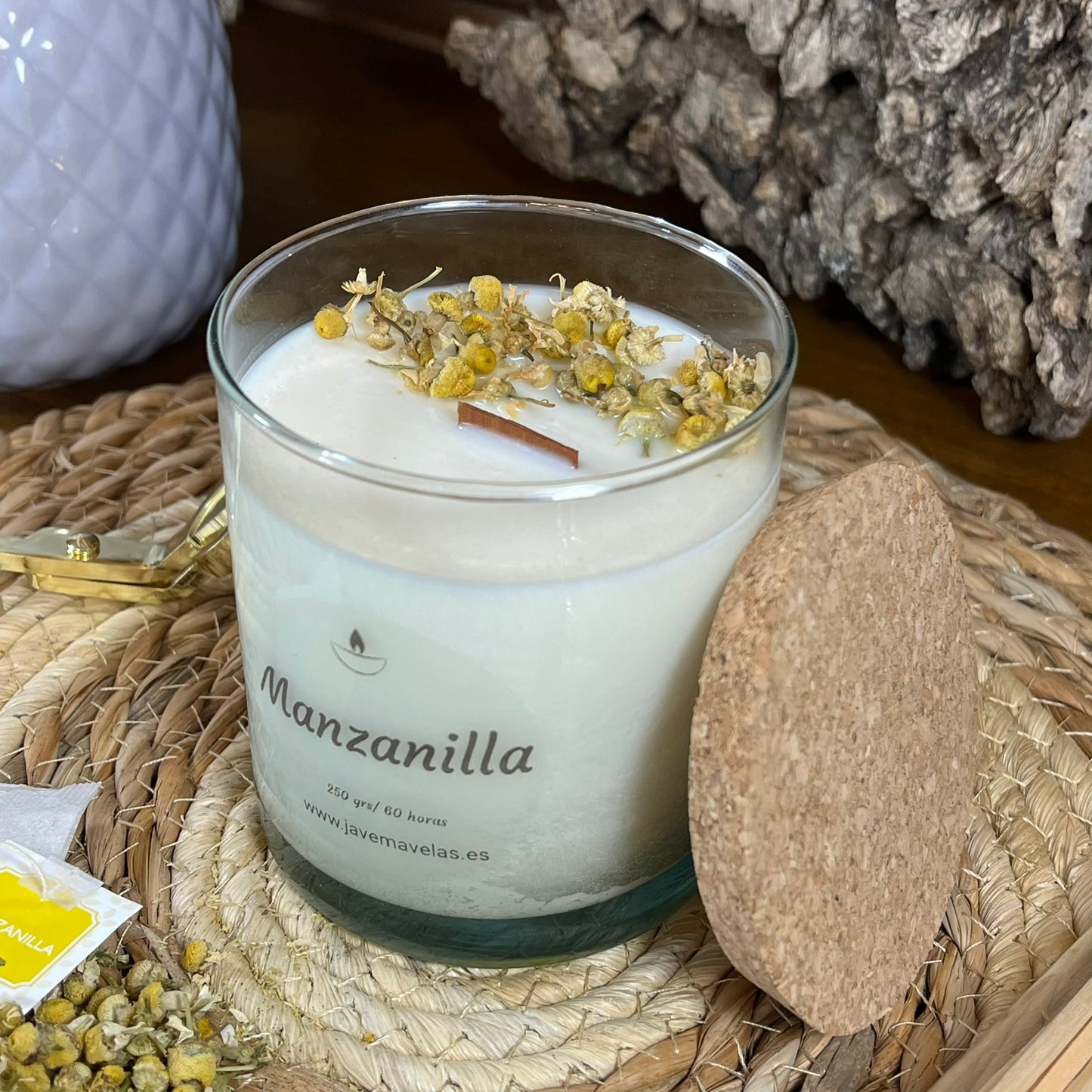 Vela Esencial Manzanilla – Serenidad y Calma