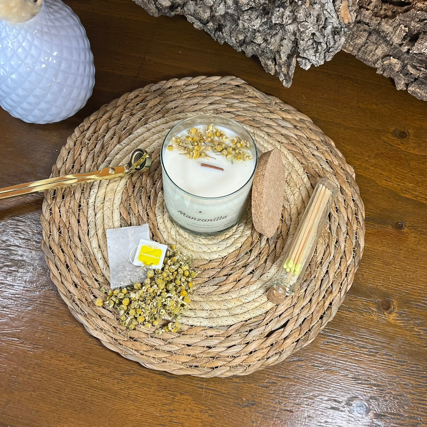 Vela Esencial Manzanilla – Serenidad y Calma