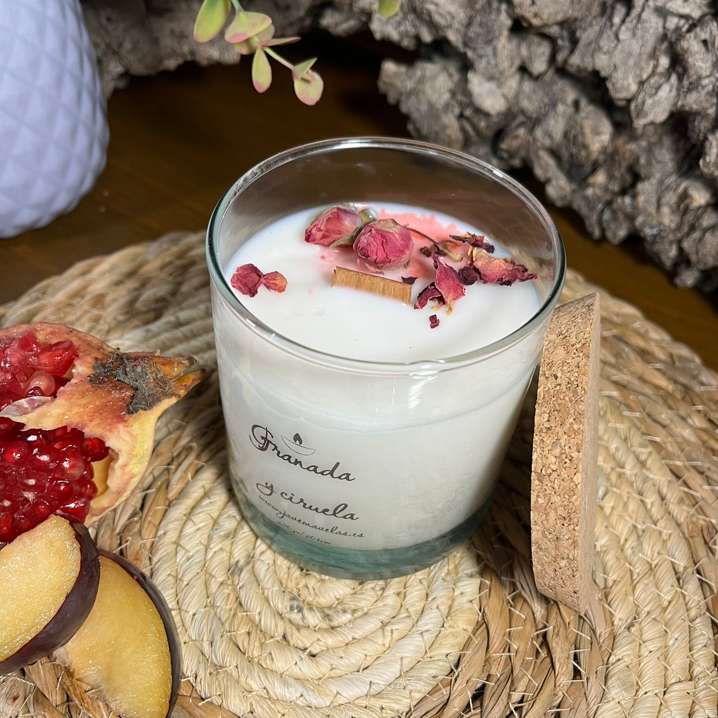 Vela Esencial Granada y Ciruela – Pasión y Energía