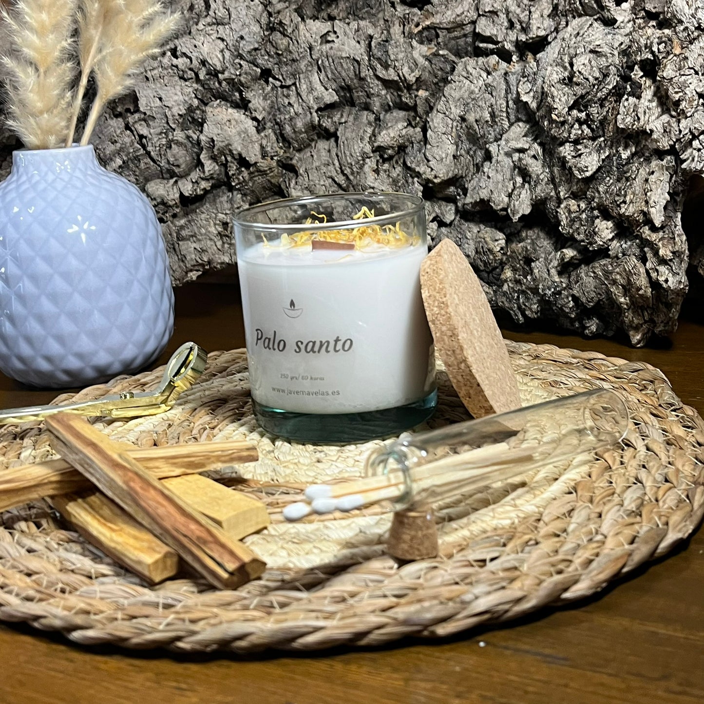 Vela Esencial Palo Santo – Energía y Limpieza