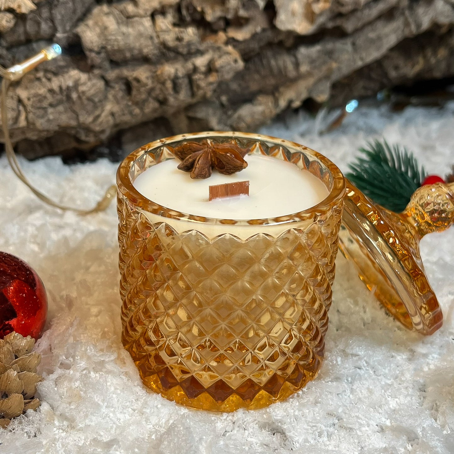 Vela Madera Especiada – Edición Ámbar