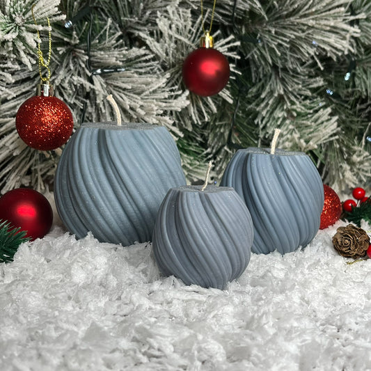 Set de Velas Esfera Acanalada – Armonía en tres formas
