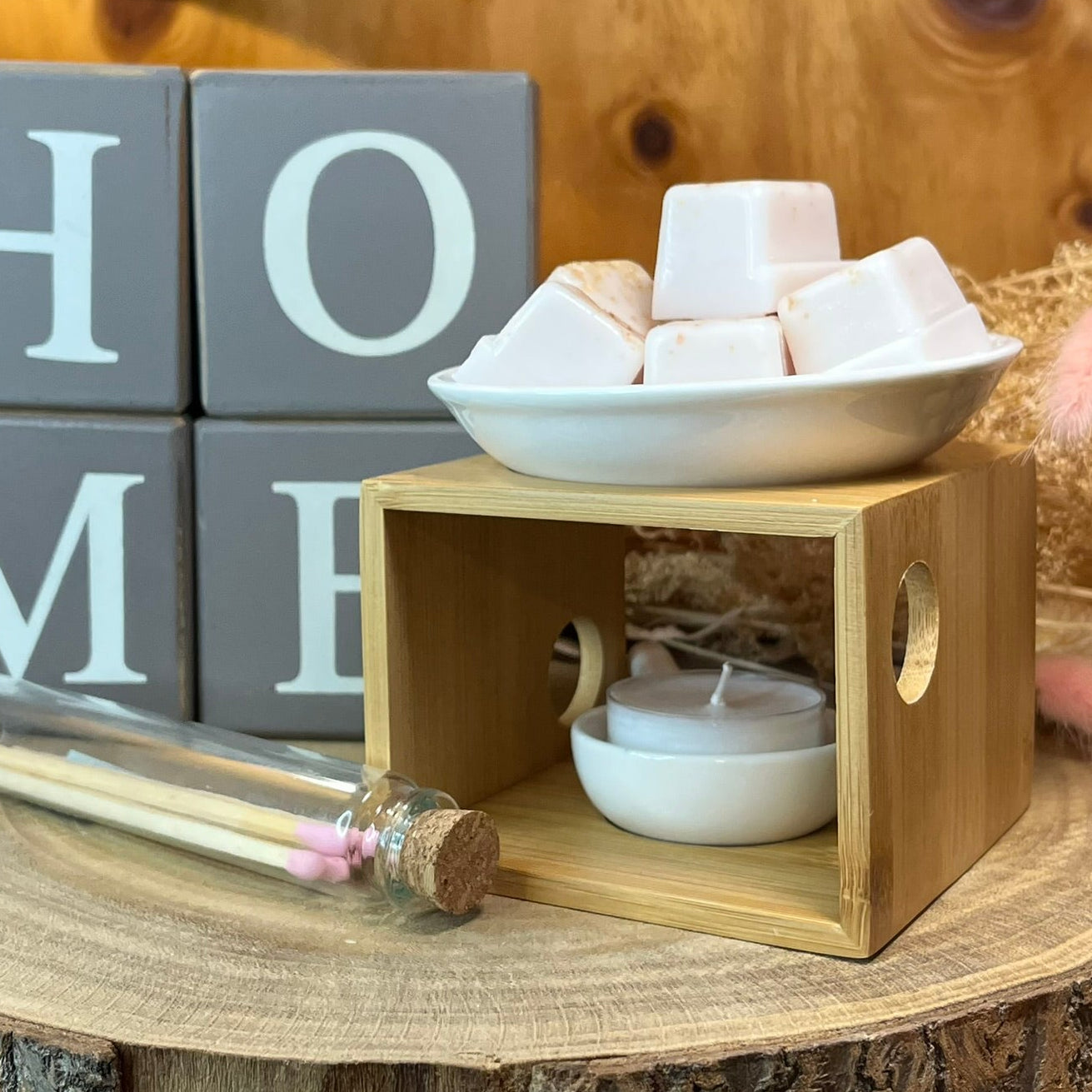Quemador de wax melts  Bambú