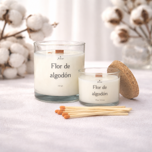 Vela Flor de Algodón 250 g con Cerillas