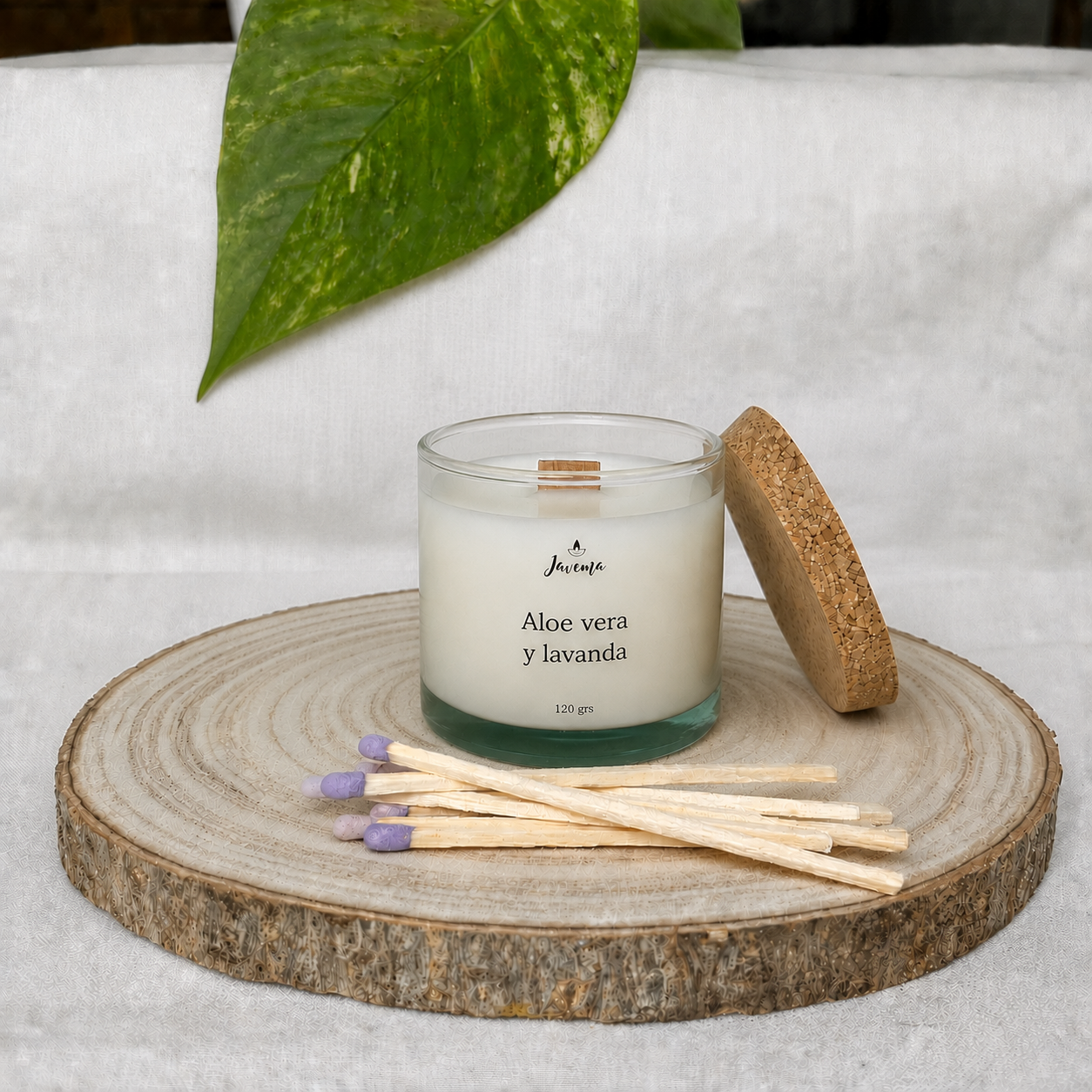Vela Aloe Vera y Lavanda 250 g con Cerillas