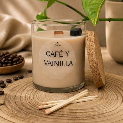 Vela aromática de café y vainilla