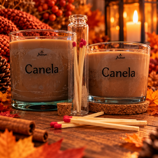 Vela de soja Canela con cerillas