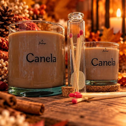 Vela de soja Canela con cerillas