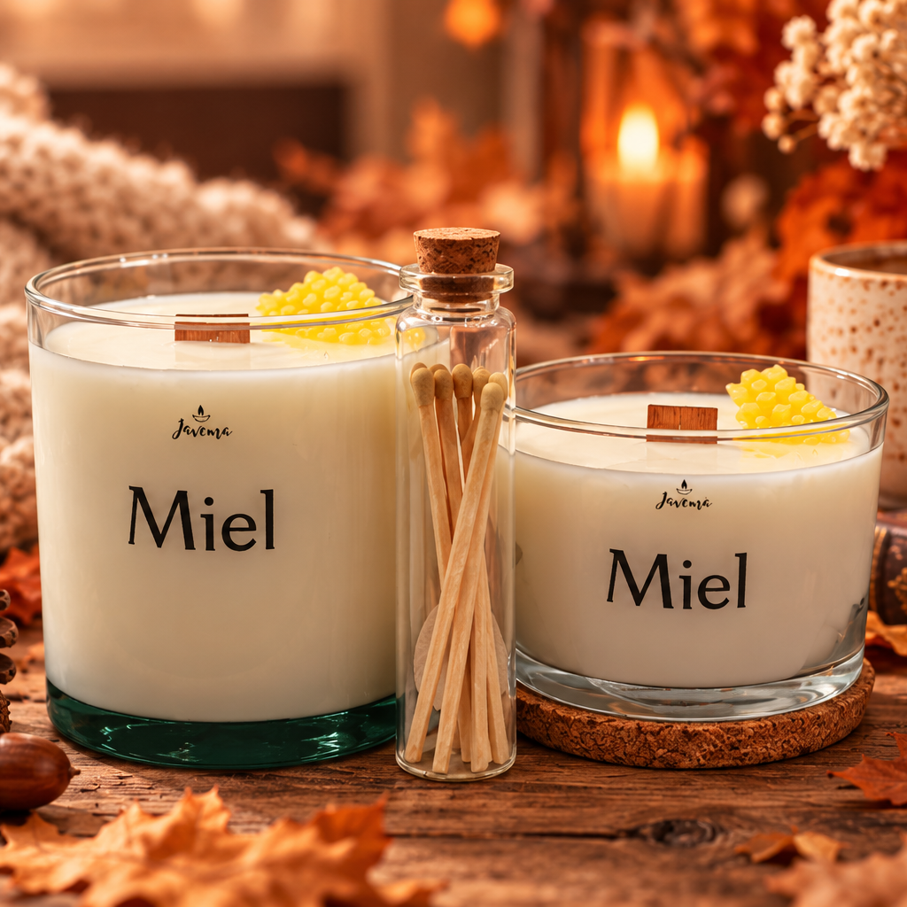 Vela de soja Miel con cerillas