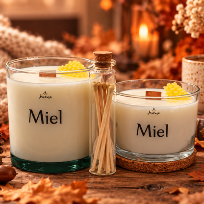 Vela de soja Miel con cerillas