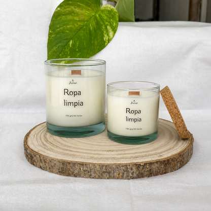 Vela Aroma Ropa Limpia 250 g con Cerillas
