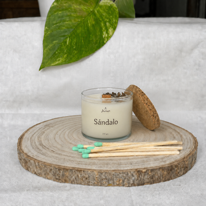 Vela Sándalo con Cerillas – Soja Natural